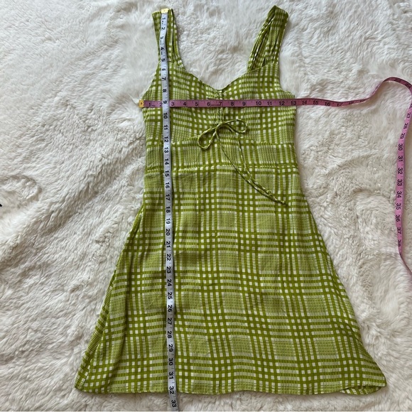 Faithfull the Brand Green and White Ruched Sweetheart Sundress - Picture 9 of 13